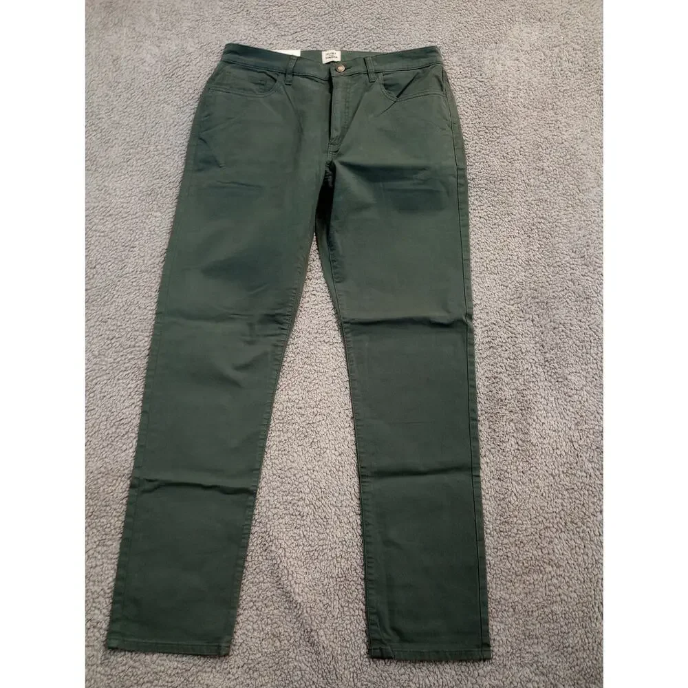 NWT Flint and Tinder Chinos Men's Size 34x32 Green 5 Pocket Tapered Fit (0980)